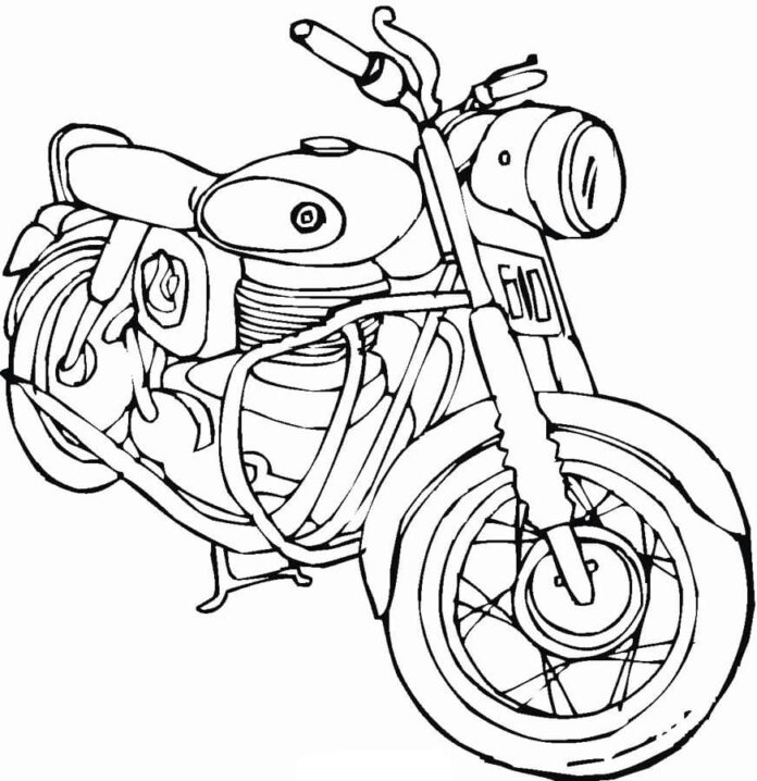 coloring page old harley davidson motorcycle