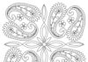 Coloring template flowers dashes and curves