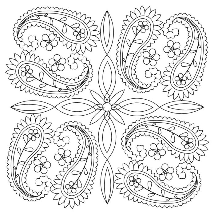 Coloring template flowers dashes and curves