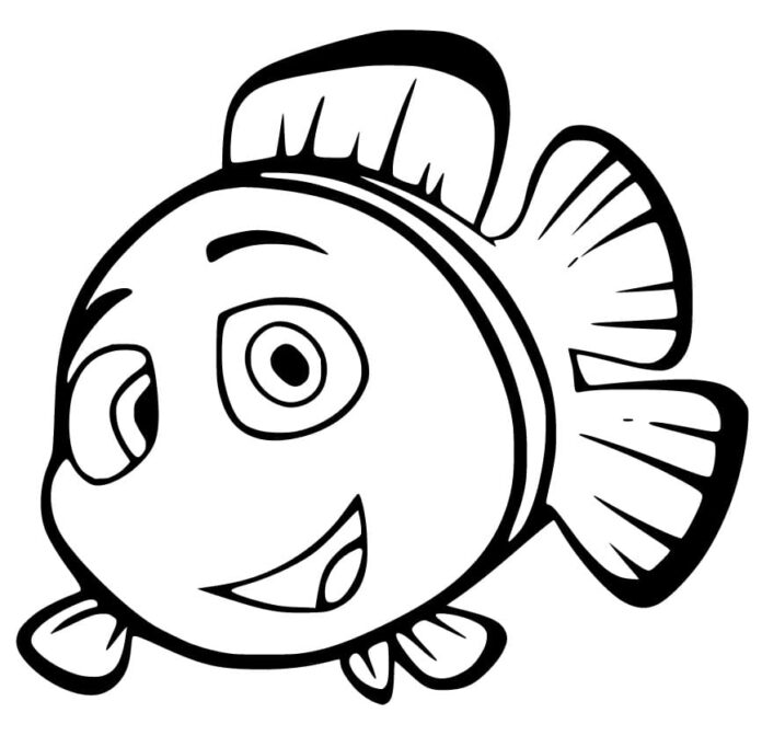 Happy clownfish coloring book printable and online