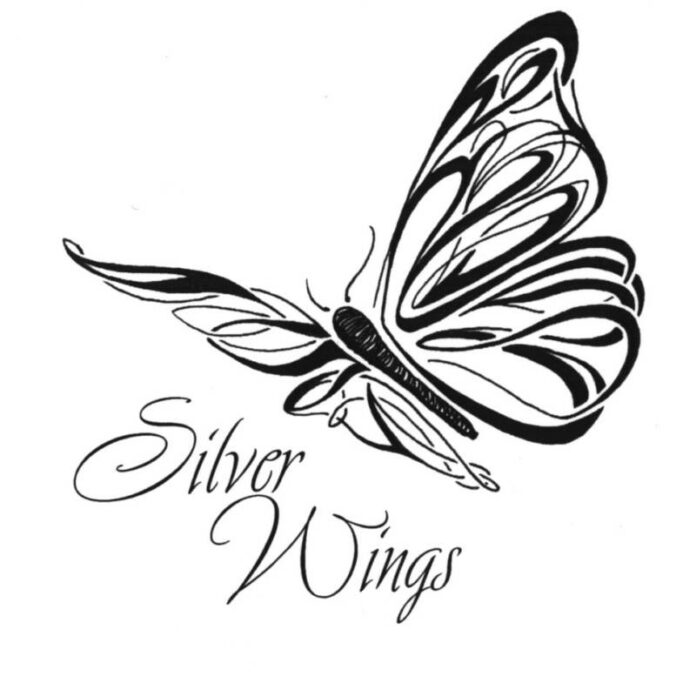 カラーリング SIlver Wings プリント可能なタトゥー