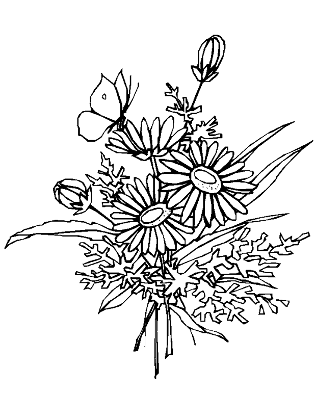 farvelægning af en tatovering af en buket blomster