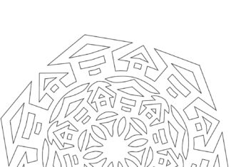 Printable triangular snowflake coloring book for kids