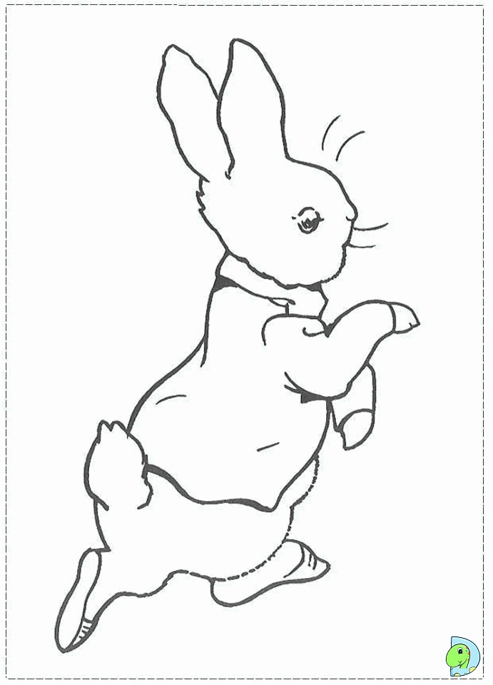 Coloring page of the title character of the fairy tale Rabbit Peter