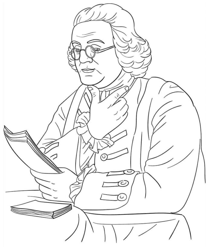 Coloring book Scientific man of the United States to print and online