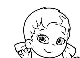 página para colorear niña sonriente en dibujos animados de bubble guppies