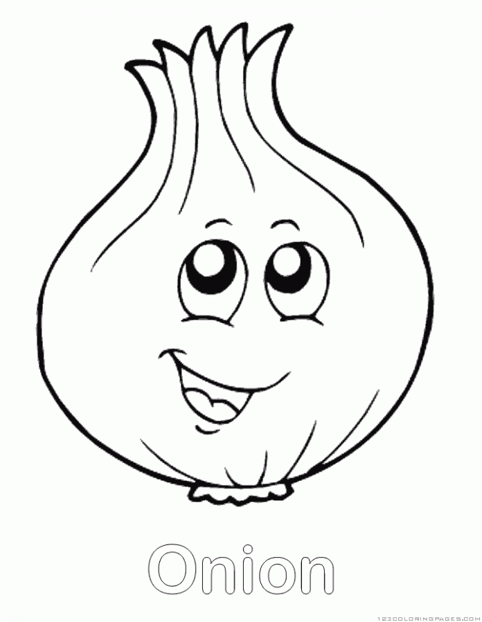 coloring book smiling little onion