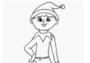 Coloring page smiling elf on the shelf