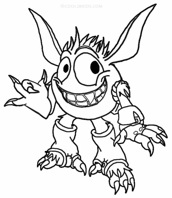 colorido personagem sorridente em skylanders cartoon imprimível para crianças