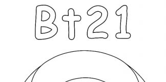 Smiling BT21 printable coloring book for kids