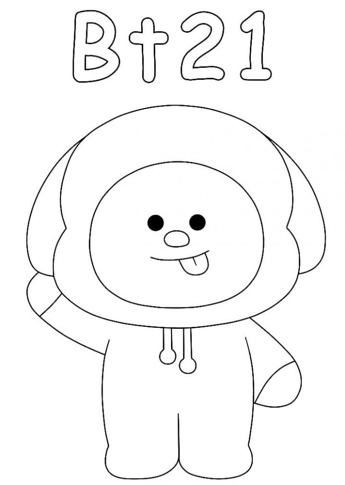 Smiling BT21 printable coloring book for kids