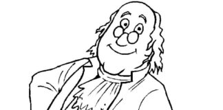 Printable Benjamin smiling coloring book