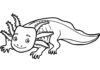 libro da colorare axolotl sorridente con le antenne sulla testa