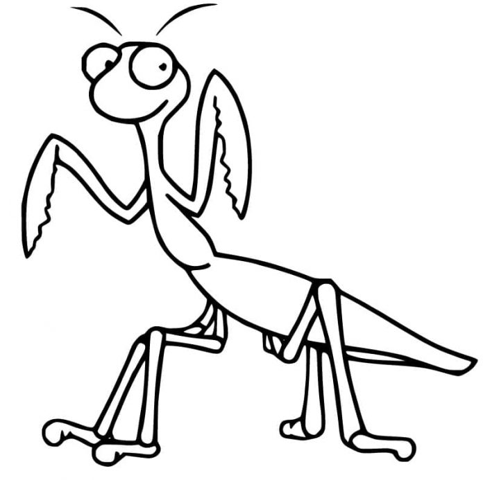 Children's coloring book of a cheerful insect