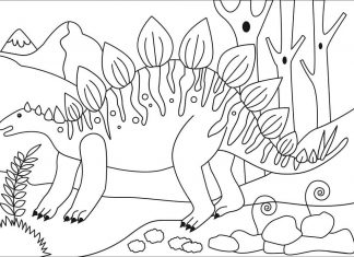 livre de coloriage d'une créature préhistorique effrayée