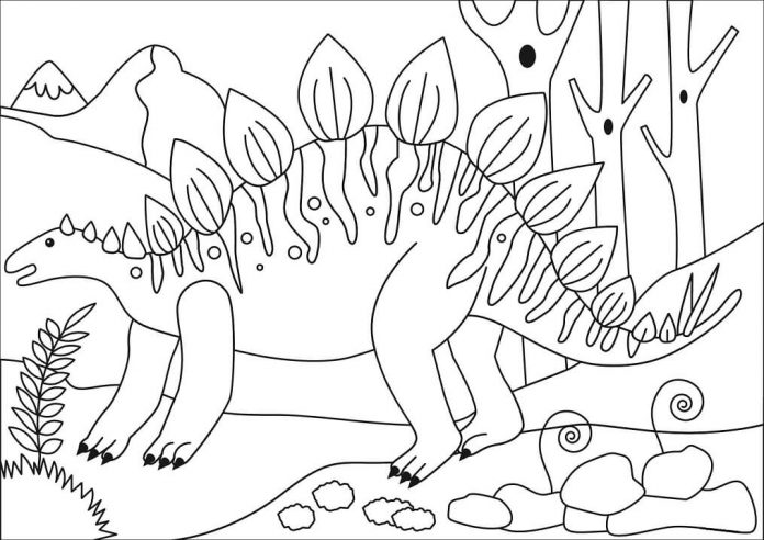 libro para colorear de una criatura prehistórica asustada