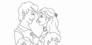 A coloring book of the fairy tale Romeo and Juliet