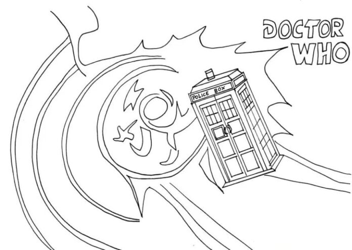 karikatúra Doctor Who na vytlačenie