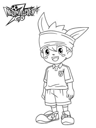 Coloring book Satisfied boy from inazuma eleven printable and online
