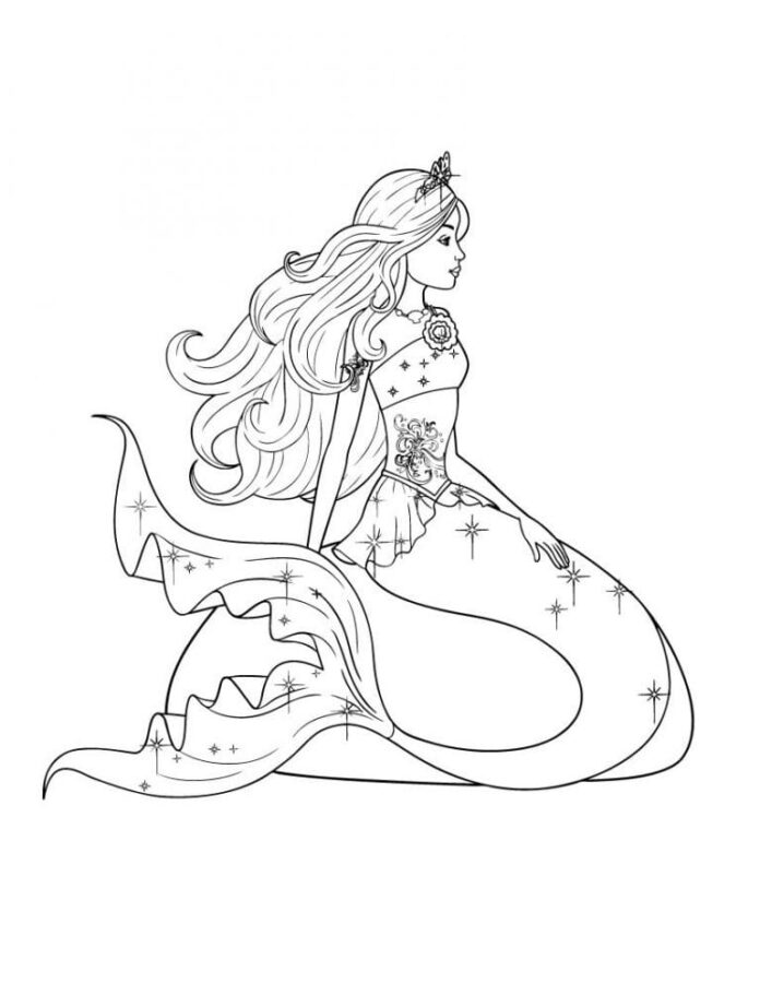 coloring book of thoughtful barbie the mermaid