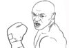 Page à colorier du boxeur Mike Tyson.