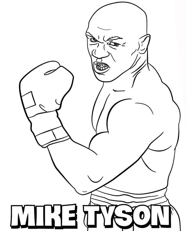 página colorida do lutador de boxe Mike Tyson