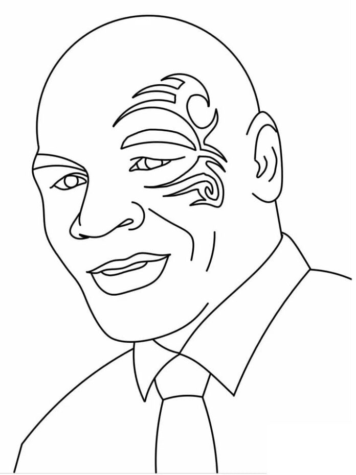 värityssivu urheilupelaajasta Mike Tysonin puvussa
