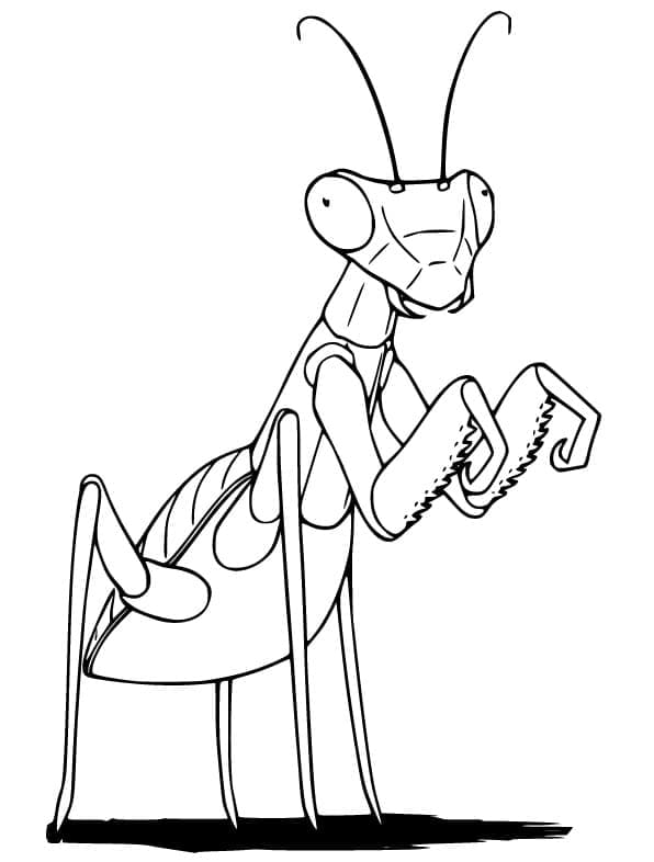 coloring book upset praying mantis printable for kids