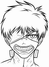 página de coloração do personagem de desenho animado maligno Tokyo Ghoul