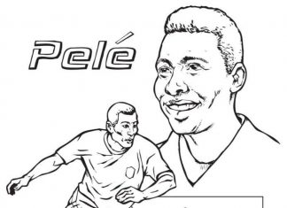 målarbok av den berömda fotbollsstjärnan Pele