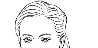 coloring page of famous model