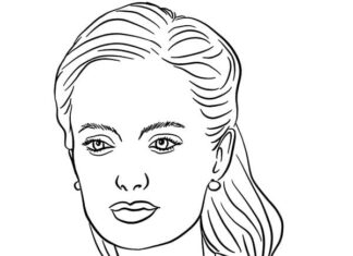 coloring page of famous model