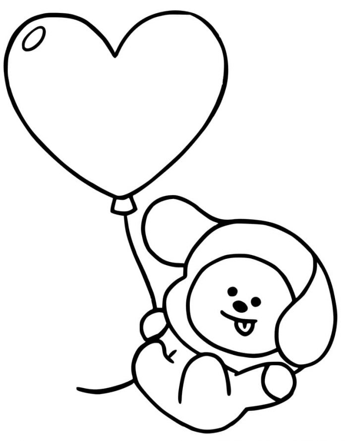 kolorowanks postać z bajki z balonem