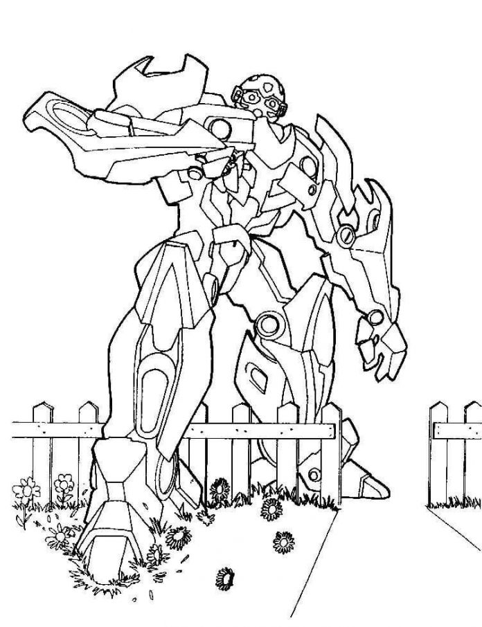 kifestőkönyv robot a kerítésen át Bumblebee robot gyerekeknek
