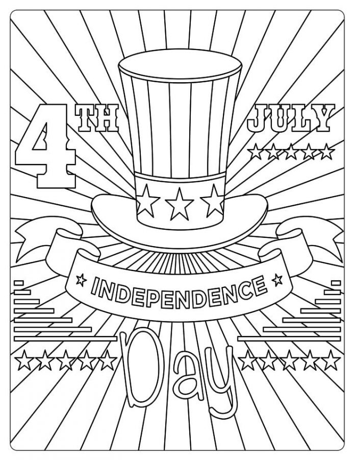 Coloring page American Independence Day