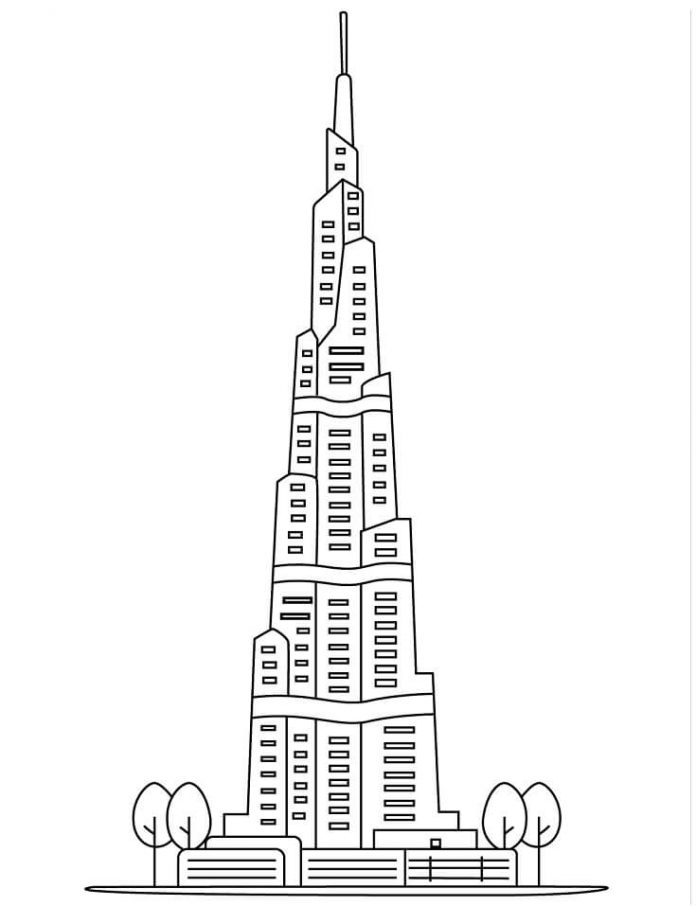 colorear el Burj Khalifa en Dubai