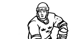 coloring page ICE HOCKEY PLAYER