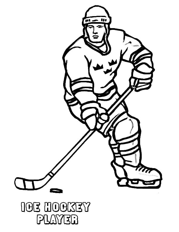 coloring page ICE HOCKEY PLAYER