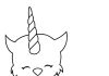 Pagina da colorare Gatto unicorno si lecca
