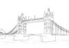 Nyomtatható színezőkönyv a London Bridge - Tower Bridge-ről