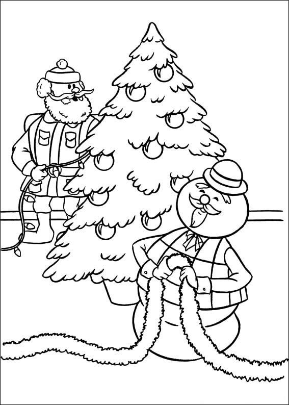 Feuille de coloriage habillage arbre de Noël