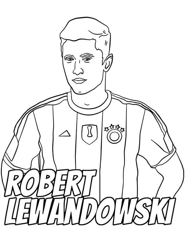 Coloring page Robert Lewandowski in club colors