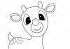 Página para colorear de Rudolph de dibujos animados para imprimir para niños