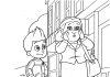 A coloring book of Ryder talking to women? - Paw Patrol printable