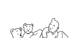 Coloring book Tintin with bears