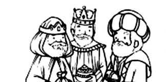 3人の王様の塗り絵（子供向け