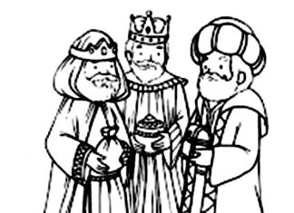 Három királyok nyomtatható színezőkönyv gyerekeknek
