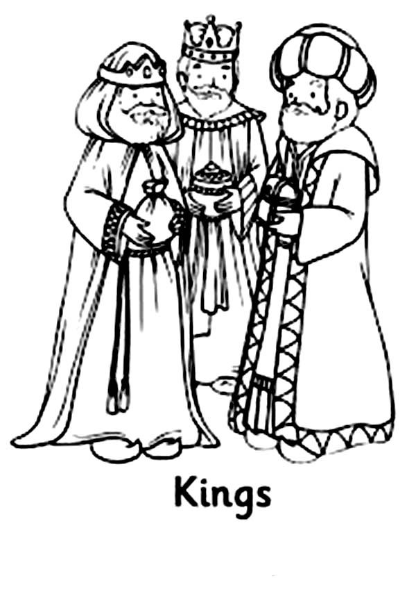 Tre kungar som kan skrivas ut och färgläggas för barn