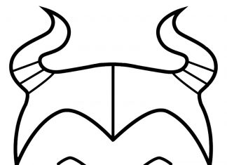Tsum Tsum med horn som kan skrivas ut och färgläggas