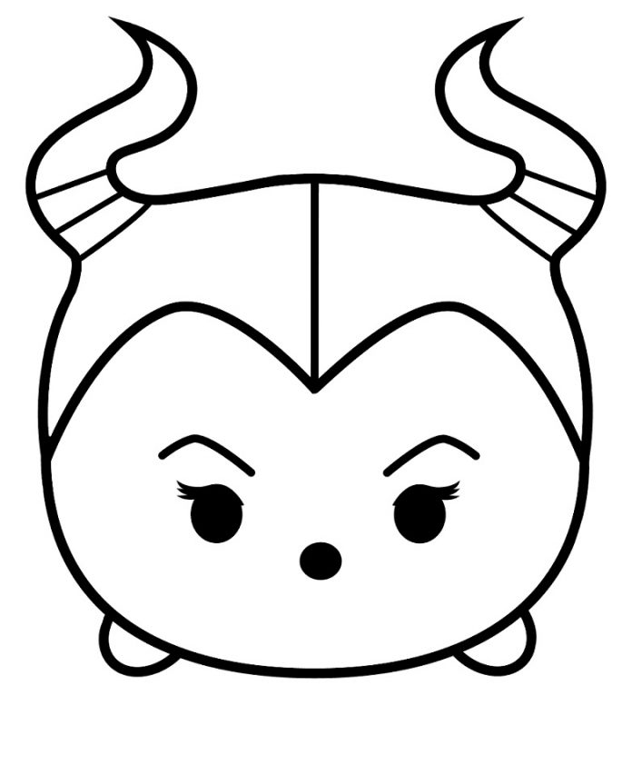 Printable coloring book Tsum Tsum with horns